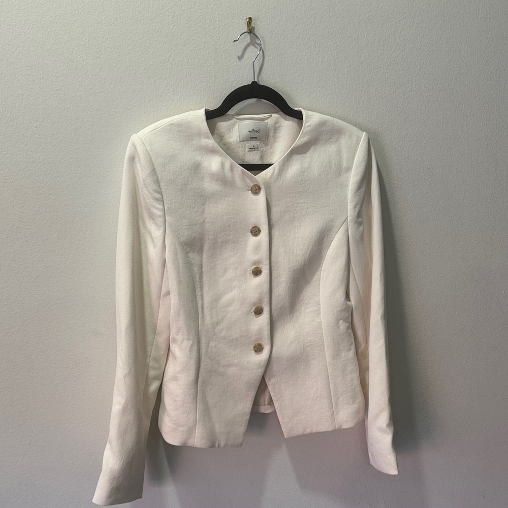 Aritzia Cream Blazer with Gold Buttons